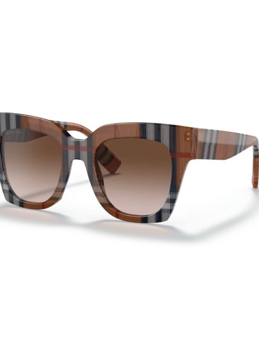 Burberry Nova Check Square Sunglasses in Brown and Black NWT - Picture 3 of 6